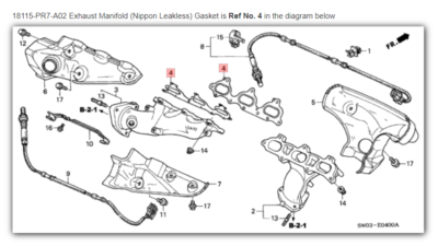 HONDA ACURA GENUINE OEM NSX Exhaust Manifold GASKET 1PC ☆ 18115