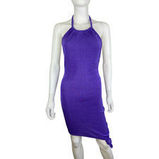 ASYOU By Shein Women's Purple Asymmetric Knot Hem Halter Dress Size 4