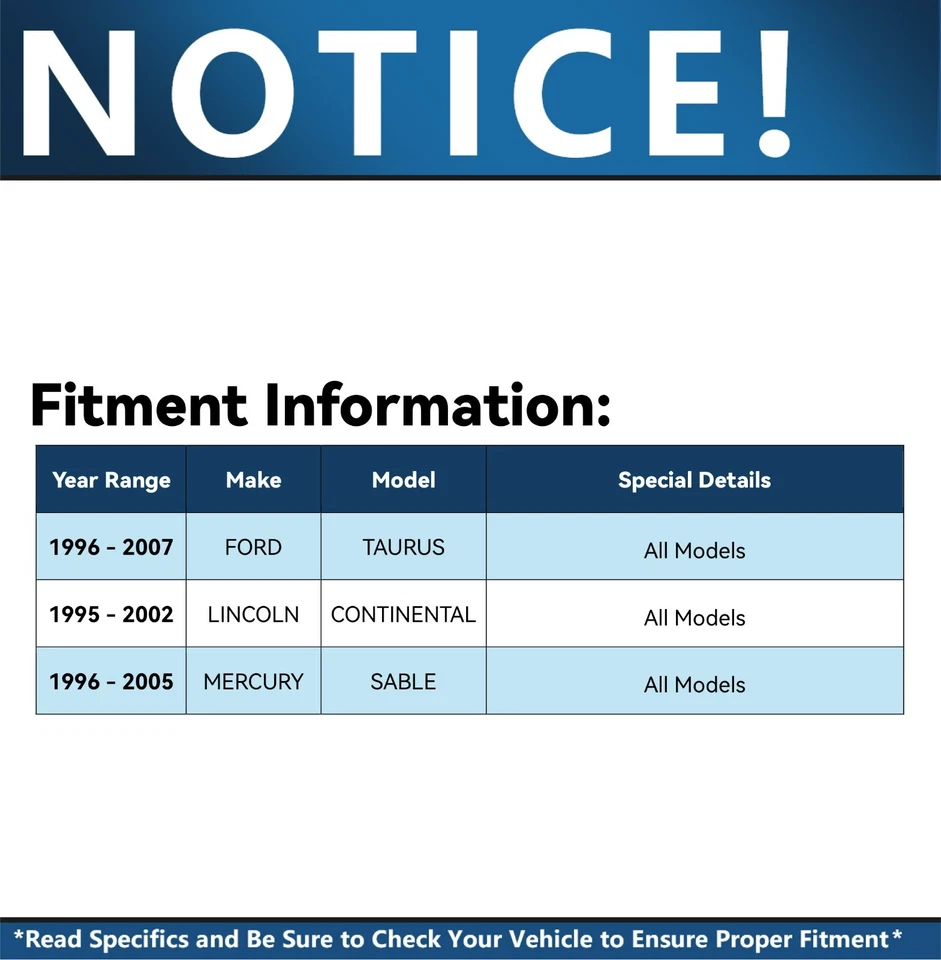 2 rótulas inferiores delanteras para 1996-05 2006 2007 Taurus Mercury Sable Continental Foto 2 de 4
