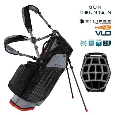 NO GOLF × SUN MOUNTAIN CADDY BAG - Black Sun Mountain H2NO Eclipse E4.5 14-Way Waterproof Stand Golf Bag