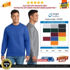 Port  Company PC90T Men's Tall Essential Fleece Crew Neck Pullover Sweatshirt