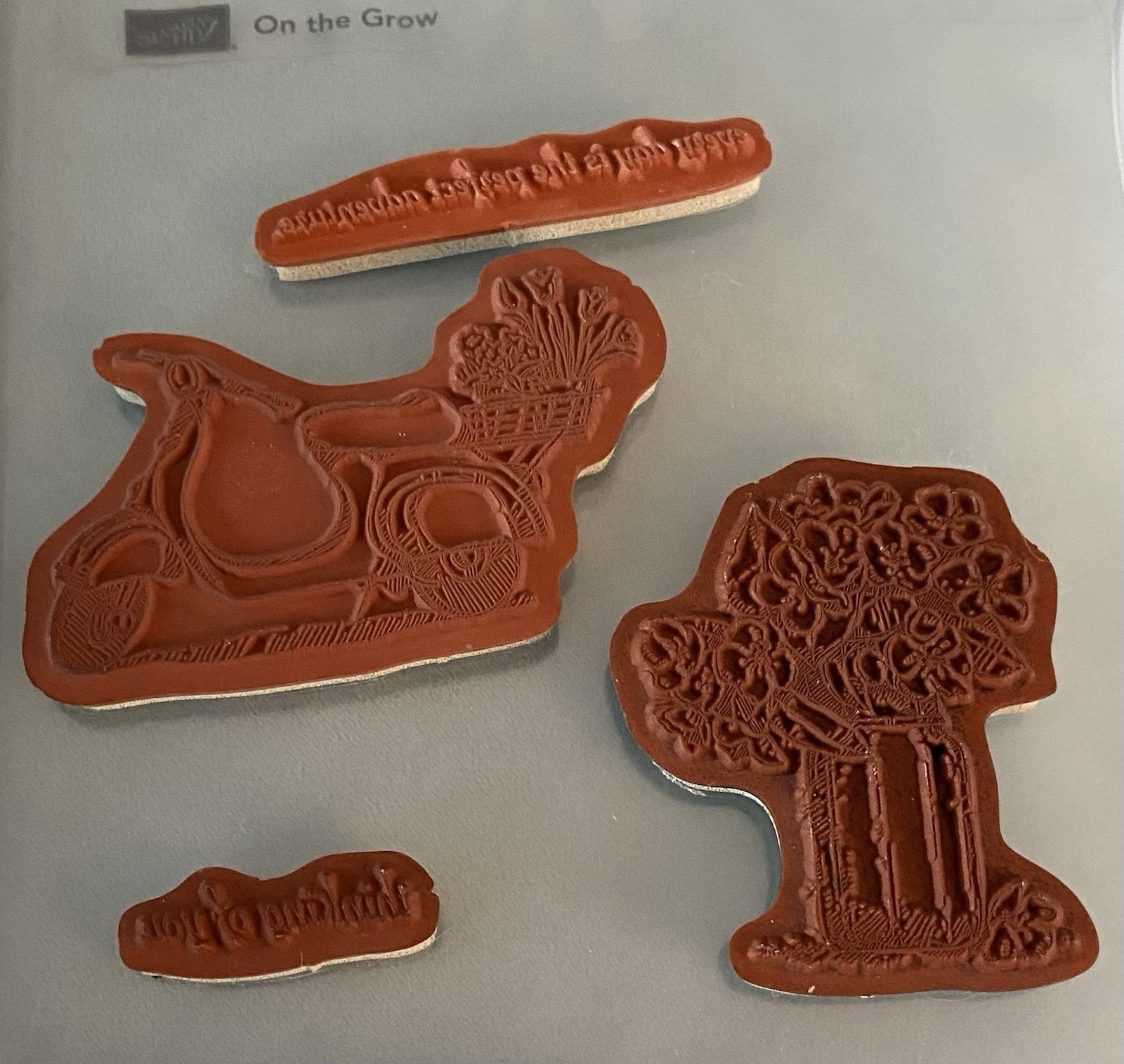 Stampin' Up! ~On The Grow~Rubber stamp set~Used! Great Condition-Flowers