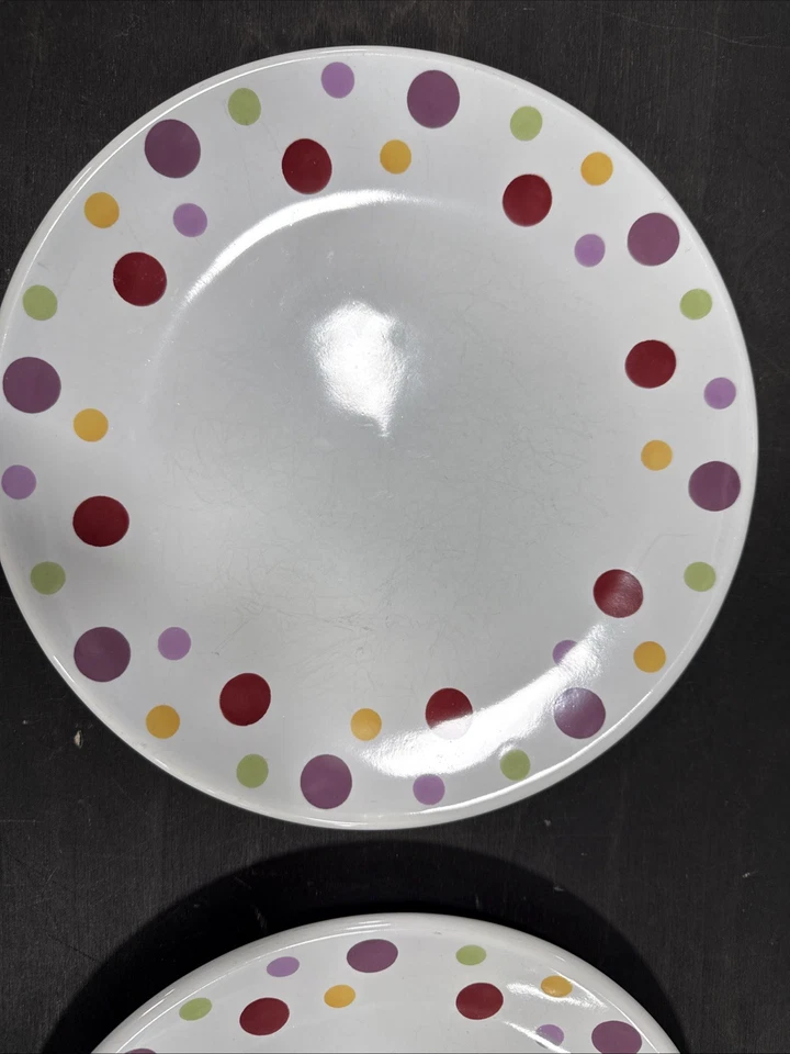 Juego de 8 platos laterales ensalada-postre Pampered Chef Simple Additions Polka DOTS 8" Foto 3 de 4