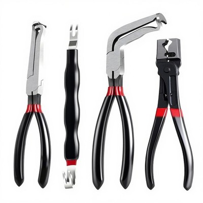 4 Pcs Electrical Disconnect Pliers Set,60 Degree Extra Large, Black and Red 