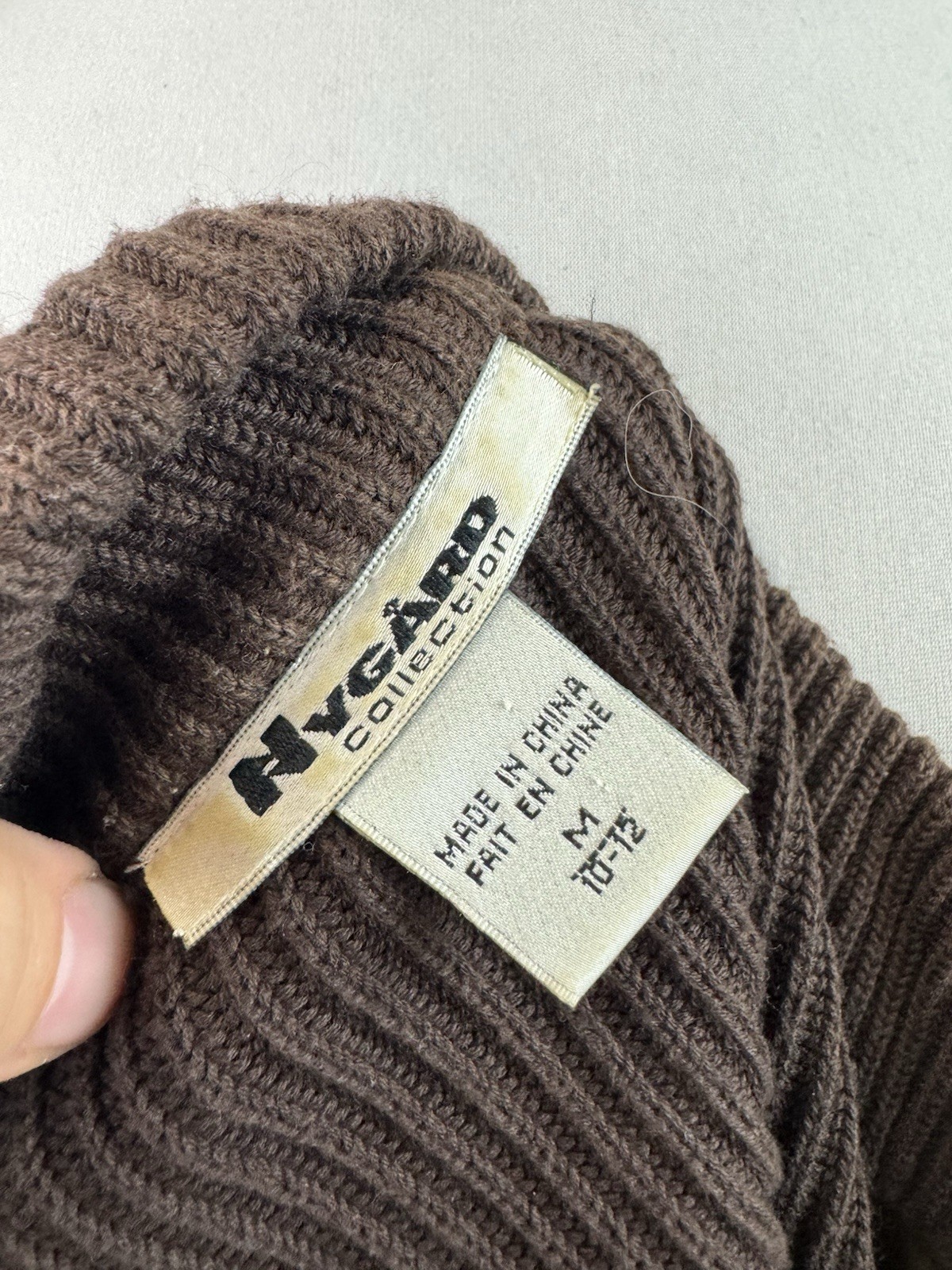 Brown Suede Patchwork Knit Zip Up Jacket Boho Gru… - image 5