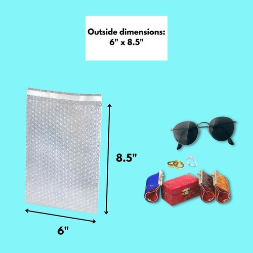 Bolsas envolventes acolchadas transparentes de 6" x 8,5" hechas en EE. UU. Paquete de 7800 - Imagen 3 de 5