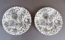 Johnson Brothers Paisley 9 3/4" Black Dinner Plate ~ Set of Two