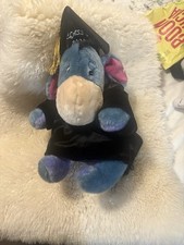 Disney Store 14  Plush Winnie the Pooh Graduation Eeyore Donkey Class of 2004