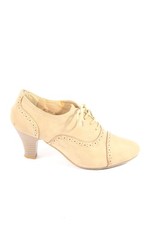 QUEENTINA Schnür-Stiefeletten Damen Stiefeletten Gr. DE 36 creme Elegant