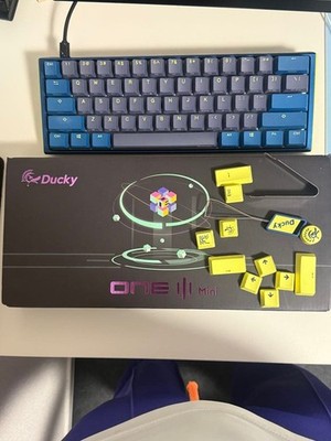 Ducky One Mini Blue Purple Keyboard Yellow Keycap JP Used Untested