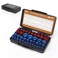 Thread Checker, 52pcs Nut and Bolt Thread Checker, 28 Inch & 24 Metric Box Se...