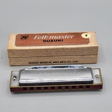 Suzuki Folk Master Diatonic Harmonica Key F with Original Box  Instructions
