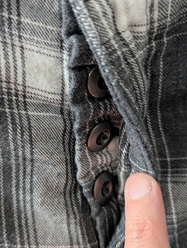 Free People Flannel Cargo Pants Women's Sz 2 Button Fly Plaid Black White - Picture 3 of 10