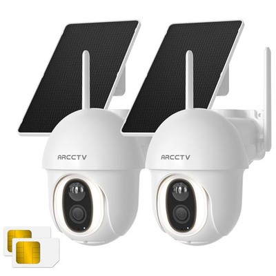 ARCCTV 4G LTE Überwachungskamera Aussen Solar mit SIM Karte 3MP HD PTZ Kabellos