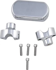 LA Choppers Chrome Solid Handlebar 1-1/2" Riser & Top Clamp Kit (LA-7442-01)