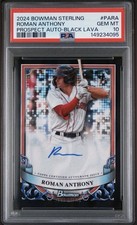 Roman Anthony 2024 Bowman Sterling Prospect Auto On Card Black Lava /10 PSA 10