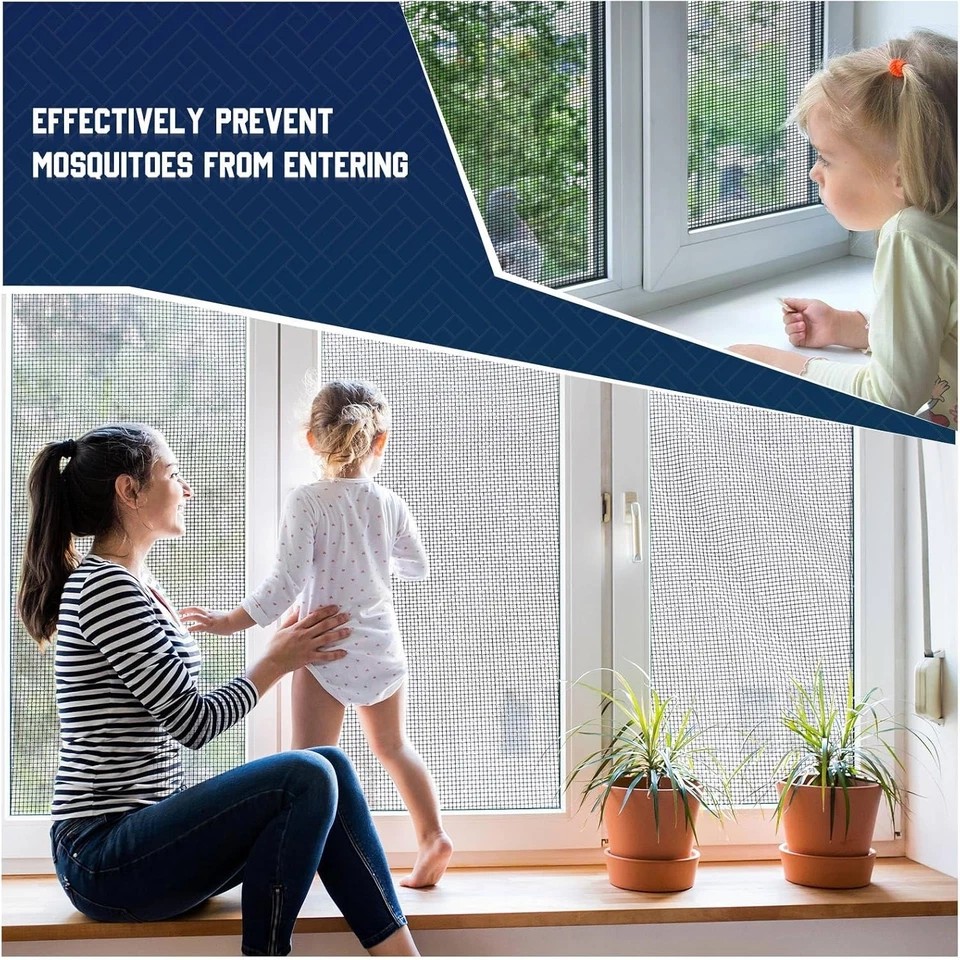 Rollo de malla de fibra de vidrio 48 pulgadas X 200 pies ventana pantalla y pantalla puerta reemplazo Foto 4 de 4