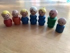 Fisher Price Little People Family Vintage, Lot 7 Wooden People