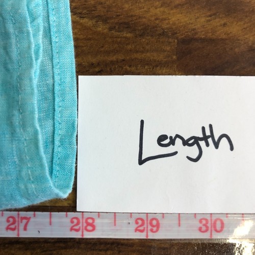 Talbots Womens 100% Linen Short Puff Sleeve V-Neck Tassled Blouse Size L Blue - Picture 10 of 12