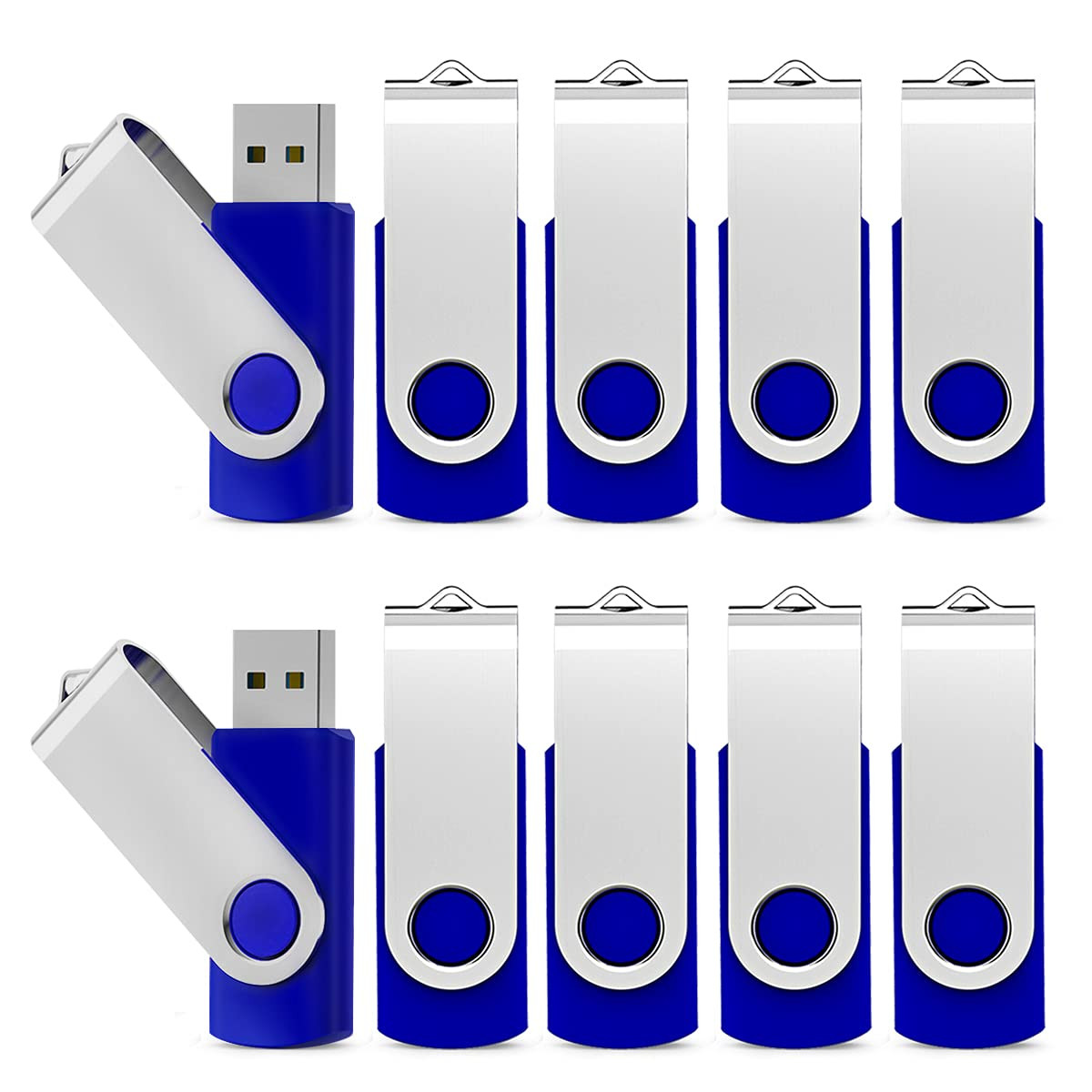 20 Pack 2GB Flash Drive Bulk USB Memory Stick Thumb Drive Bulk Swivel Design ...