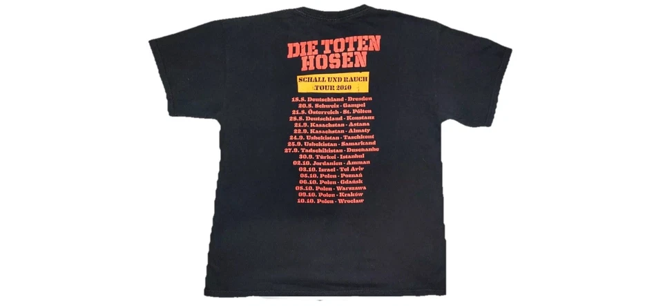 DIE TOTEN HOSEN SCHALL UND RAUCH WORLD TOUR 2010 VINTAGE OFFICIAL SHIRT LARGE - Bild 2 von 4