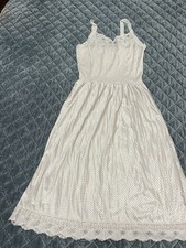 Vintage Vanity Fair Slip Nightgown Size 36 Pink Lace Made In USA