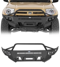 Off-Road Front Bumper w/Winch Plate & 4x LED Lights For 2003-2009 Toyota 4Runner