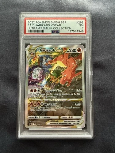 Pokemon 2022 SWSH BSP FA/Charizard VSTAR UPC PSA 7