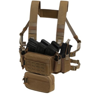 Compact Chest Rig with 5.56 & Magazine Pouch Elastic Radio/Flashlight Holder ...