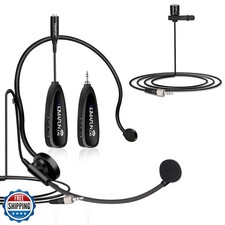 KIMAFUN Wireless Microphone System, 2.4G Wireless Headset and Lav