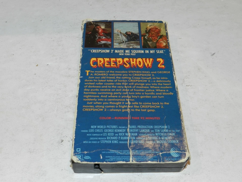 Creepshow 2 (VHS, 1987) First Print New World Pictures Horror Cult Tested - Image 2 of 2