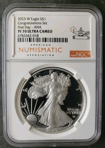 2023 W Proof $1 American Silver Eagle Dollar NGC PF70 Ultra Cameo