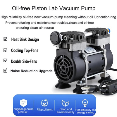 #ad Lab Vacuum Pump Oilless Vacuum Pump 180W 50L Min w Pressure GaugeSilencer New $105.99