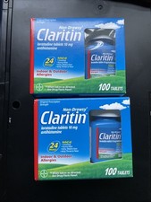Lot Of 2 - Claritin Allergy 24 Hour Non-Drowsy, 100 Count, Exp. 07/2027
