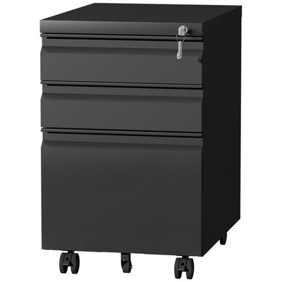 3 Drawer File Cabinet with Lock,Metal Filing Cabinet with Wheel, Fully Assembled