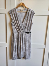 Michael Kors Women’s S Snake Print Side Buckle Faux Wrap Dress Sleeveless V Neck
