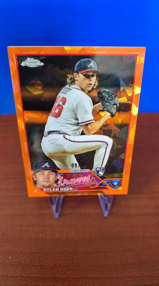 Dylan Dodd 2023 Topps Chrome Sapphire Orange #573 Atlanta Braves 09/25 - Image 4 of 4