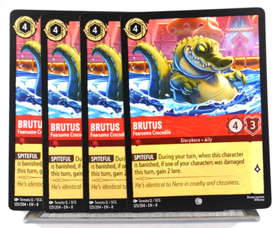Disney Lorcana TCG Reign of Jafar Brutus Fearsome Crocodile 125/204 Common x4