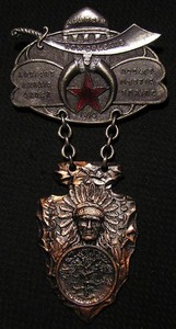 1910 SIOUX CITY IOWA ABU BEKR SHRINERS MEDAL BADGE - NEW ORLEANS LA LOUISIANA