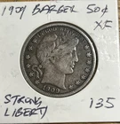 1909 Barber Half Dollar Extra Fine Dk Tone; Excellent clear featured Collectible