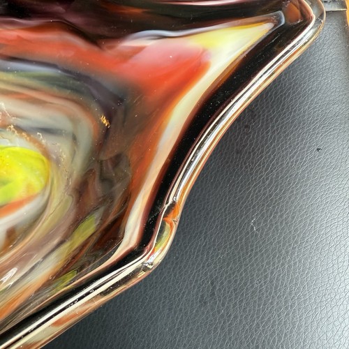 Murano Vintage MCM Glass Swan Bowl 12” - Beautiful Psychedelic Colorful! - Picture 2 of 10