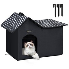 Outdoor Cat House, Double Roof Weatherproof Cat House for Outdoor/Indoor Cats...