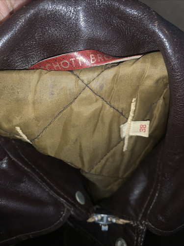 Vintage Schott A2 Fliegerjacke 38 braun Leder 70er siehe Bilder - Bild 7 von 13