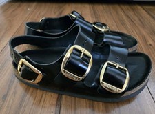 BIRKENSTOCK Milano Big Buckle WOMENS EU 38 US 7 Patent Leather High Shine Black
