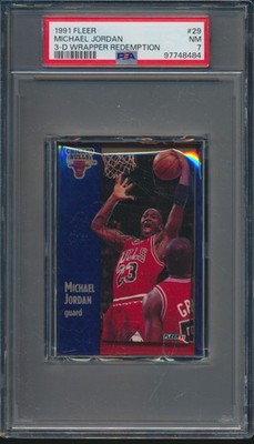 PSA 7 MICHAEL JORDAN 1991-92 Fleer 3D Acrylic Wrapper Redemption