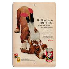 Vintage Friskies Dog Food Sign - Retro Canine Charm 