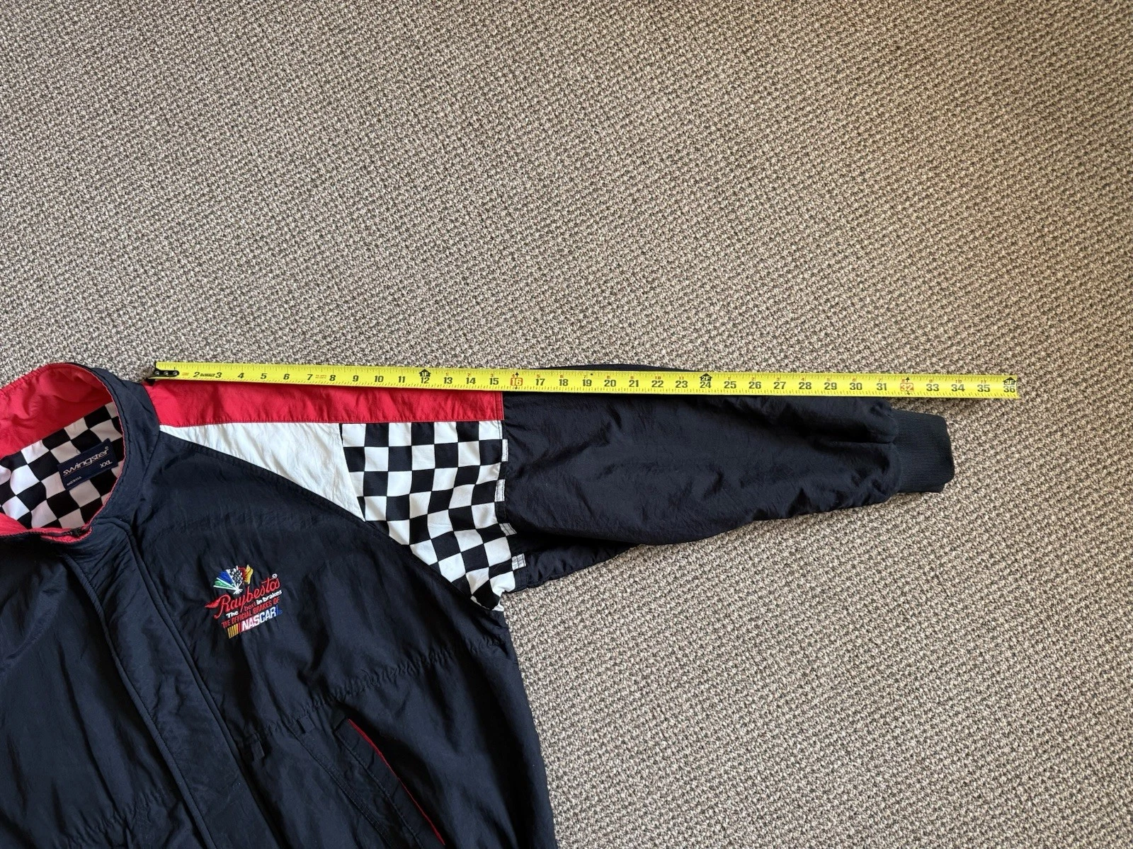 VTG 90’s NASCAR Raybestos Motorsport Racing Jacket XXL Swingster Nylon Checkered - product detail image 11