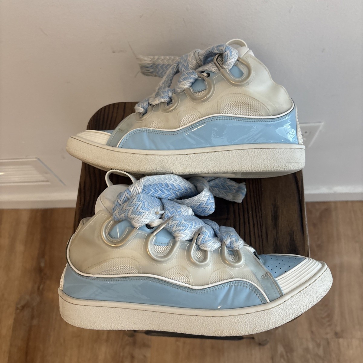 LANVIN スニーカー 43 水色 Lavin Curb Sneakers Blue White Size 44 | eBay