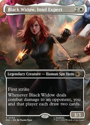 ~ Black Widow, Intel Expert (Borderless) ~ NM Foil ~ ~ MTG ~