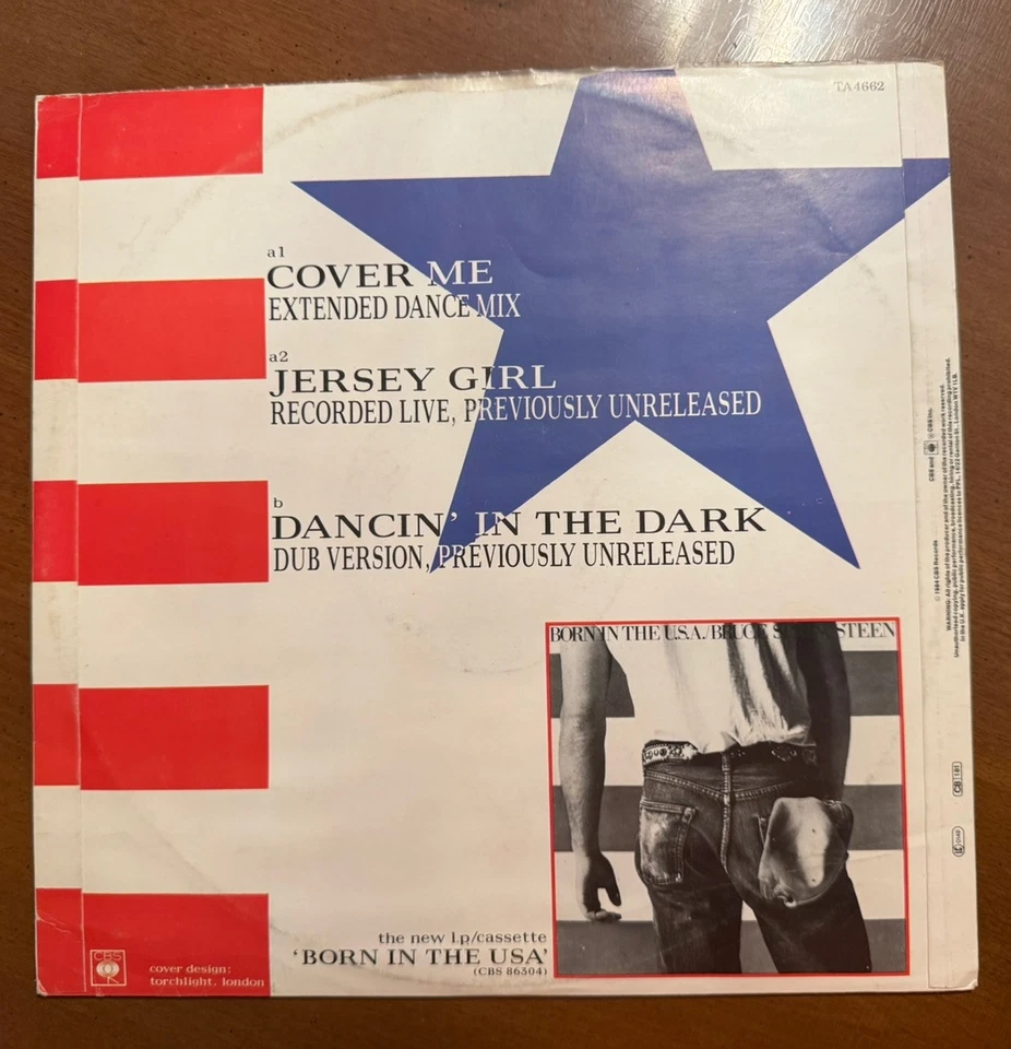 Bruce Springsteen UK Cover Me Extended Dance Mix 12” Vinyl Single Jersey Girl - Image 2 of 4